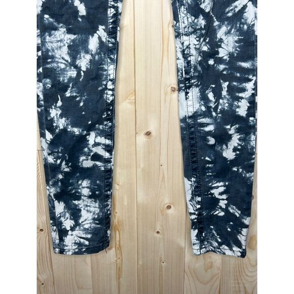 WOMENS MISS ME BLUE WHITE TIE DYE LOW RISE EMBELLISHED POCKETS SKINNY JEANS 27 - Picture 2 of 12